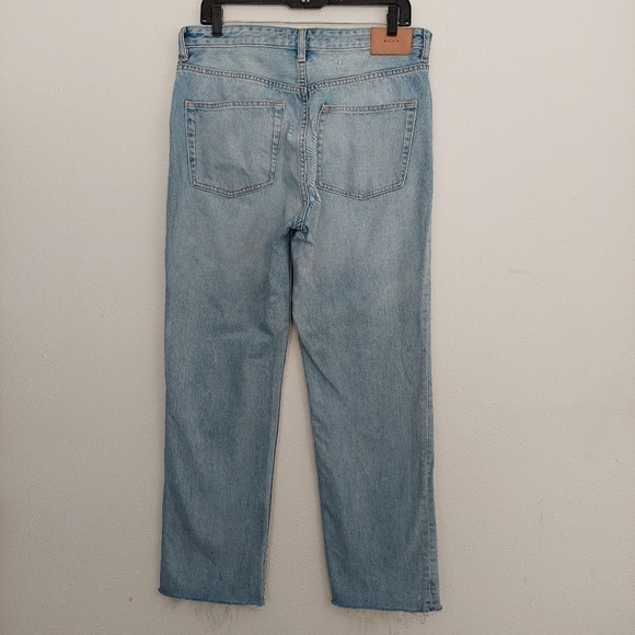&Denim Button Fly Original Straight Fit High Waist Raw Hem Jeans Sz 33 Cotton. - Picture 6 of 11